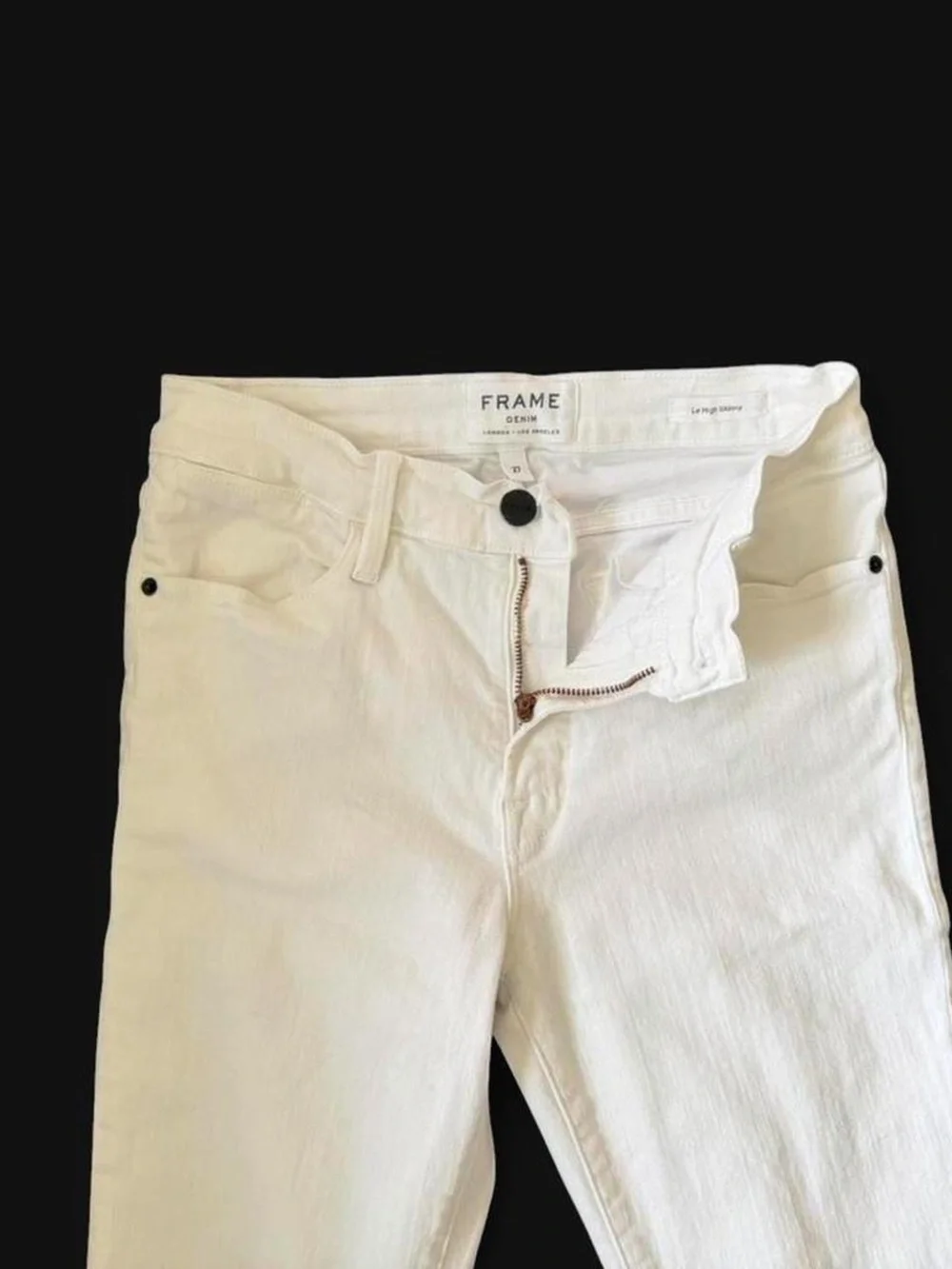 Frame Denim White High-Rise Le High Straight Jeans size 27